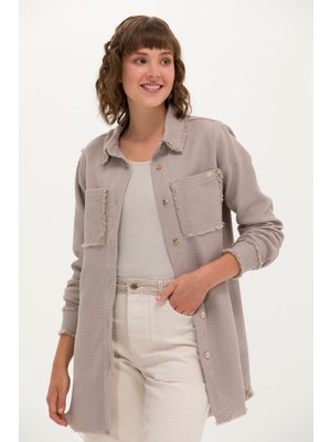 U.S. Polo Assn. Kadın Bej Jean Tunik Gömlek 50270652-DN0032