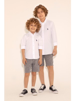 U.S. Polo Assn. Erkek Çocuk Beyaz Gömlek Basic 50288715-VR013