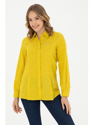 U.S. Polo Assn. Kadın Sarı Gömlek Desenli 50283413-VR044