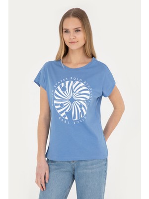 U.S. Polo Assn. Kadın Koyu Mavi Bisiklet Yaka Tişört 50282896-VR032