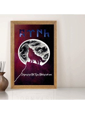 Lioncraft Bozkurt, Türkçü Tablo, Çerçeveli Cam Tablo 20X30 cm