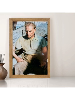 Lioncraft Mustafa Kemal Atatürk Tablo, Çerçeveli Cam Tablo 30X45 cm