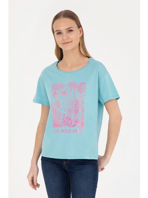 U.S. Polo Assn. Kadın Mint Bisiklet Yaka Tişört 50282901-VR090