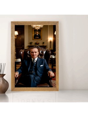 Lioncraft Mustafa Kemal Atatürk Tablo, Çerçeveli Cam Tablo 30X45 cm