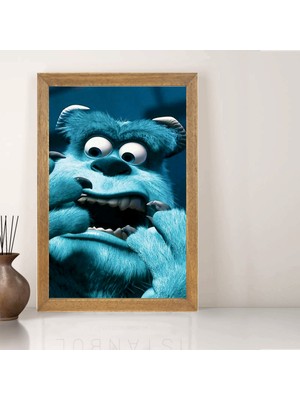 Lioncraft Sevimli Canavalar Üniversitesi Tablo, Çerçeveli Cam Tablo 30X45 cm