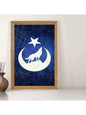 Lioncraft Türk Bayrağı, Türkçü Tablo, Çerçeveli Cam Tablo 20X30 cm