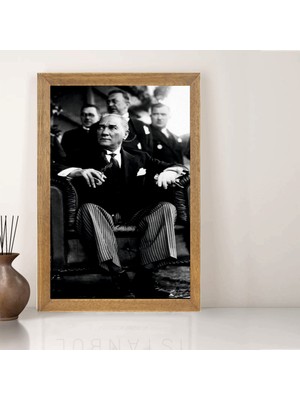 Lioncraft Mustafa Kemal Atatürk Tablo, Çerçeveli Cam Tablo 30X45 cm