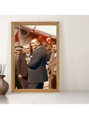 Lioncraft Mustafa Kemal Atatürk Tablo, Çerçeveli Cam Tablo 30X45 cm