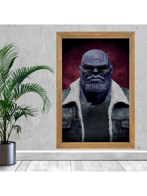 Lioncraft Marvel Thanos Tablo, Çerçeveli Cam Tablo 30X45 cm