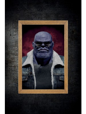 Lioncraft Marvel Thanos Tablo, Çerçeveli Cam Tablo 30X45 cm