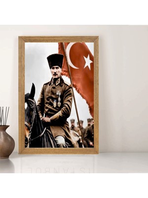 Lioncraft Mustafa Kemal Atatürk Tablo, Çerçeveli Cam Tablo 30X45 cm