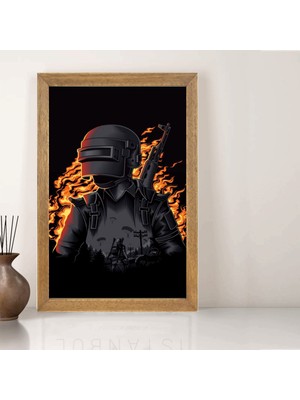Lioncraft Pubg Tablo, Çerçeveli Cam Tablo 30X45 cm