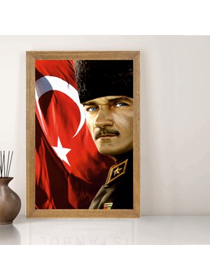 Lioncraft Mustafa Kemal Atatürk Tablo, Çerçeveli Cam Tablo 30X45 cm