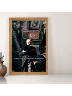 Lioncraft Mustafa Kemal Atatürk Tablo, Çerçeveli Cam Tablo 20X30 cm