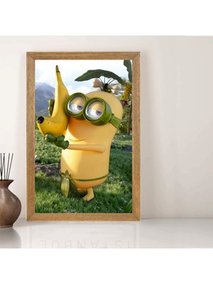 Lioncraft Minnions Tablo, Çerçeveli Cam Tablo 30X45 cm