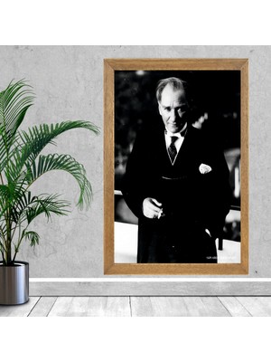 Lioncraft Mustafa Kemal Atatürk Tablo, Çerçeveli Cam Tablo 30X45 cm