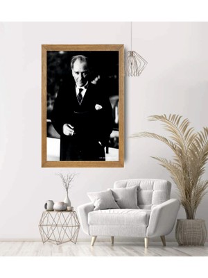 Lioncraft Mustafa Kemal Atatürk Tablo, Çerçeveli Cam Tablo 30X45 cm