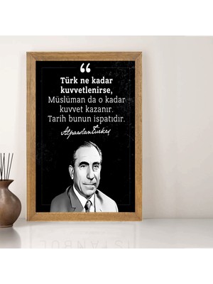 Lioncraft Başbuğ Alparslan Türkeş Tablo, Çerçeveli Cam Tablo 30X45 cm