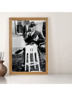 Lioncraft Mustafa Kemal Atatürk Tablo, Çerçeveli Cam Tablo 20X30 cm