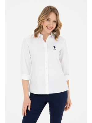 U.S. Polo Assn. Kadın Beyaz Gömlek Basic 50283988-VR013
