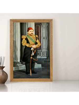 Lioncraft Sultan Abdülhamit Han  Tablo, Çerçeveli Cam Tablo 20X30 cm