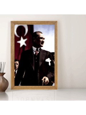 Lioncraft Mustafa Kemal Atatürk Tablo, Çerçeveli Cam Tablo 20X30 cm