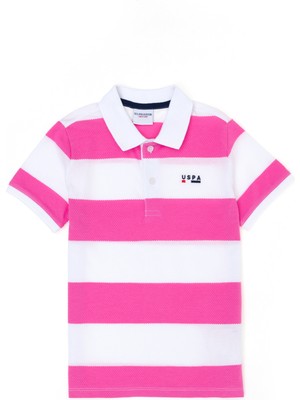 U.S. Polo Assn. Erkek Çocuk Pembe Polo Yaka Tişört 50263253-VR041