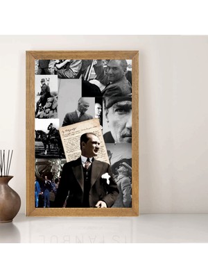 Lioncraft Mustafa Kemal Atatürk Tablo, Çerçeveli Cam Tablo 30X45 cm