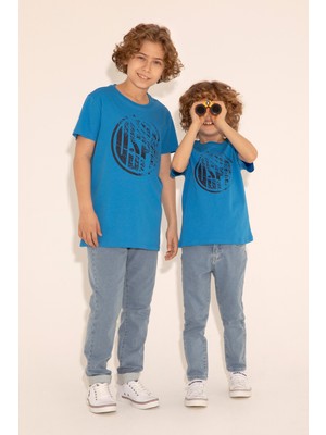 U.S. Polo Assn. Erkek Çocuk Saks Basic Bisiklet Yaka Tişört 50284819-VR045
