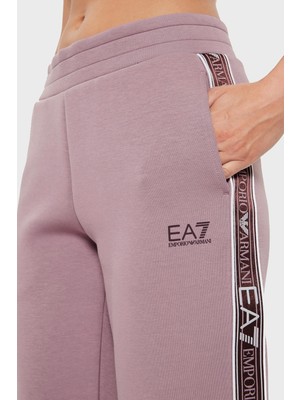 Ea7 Pamuklu Logolu Regular Fit Yüksek Bel Lastikli Paça Jogger Spor Pantolon Bayan Pantolon 6DTP81 Tjuxz 1341