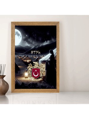 Lioncraft Türkçü, Türk Bayrağı Tablo, Çerçeveli Cam Tablo 30X45 cm