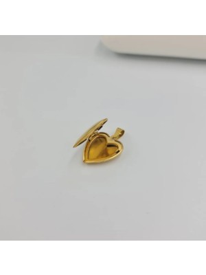 SE Jewellery Gold Içi Boş Kalp Fotoğraflık Kolye Ucu