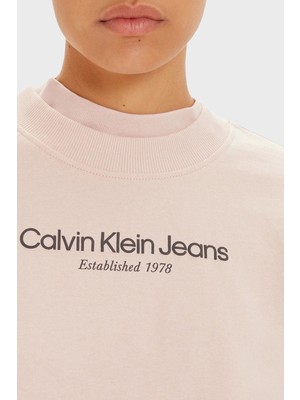 Calvin Klein Pamuk Karışımlı Regular Fit Sıfır Yaka Logolu Sweat J20J224913TER Bayan Sweat J20J224913 Ter