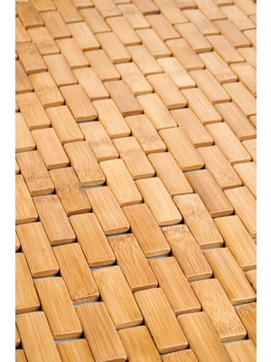 Bluenity Natural Bambu Ahşap Banyo Paspası 50 x 80  cm  - Kahverengi