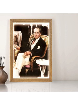 Lioncraft Mustafa Kemal Atatürk Tablo, Çerçeveli Cam Tablo 30X45 cm