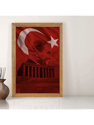Lioncraft Mustafa Kemal Atatürk Tablo, Çerçeveli Cam Tablo 30X45 cm