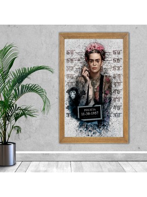 Lioncraft Frida Kahlo Tablo, Çerçeveli Cam Tablo 30X45 cm