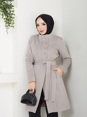 Rüzgar Kadın Astarlı Düğmeli Genç Kaşe Kaban