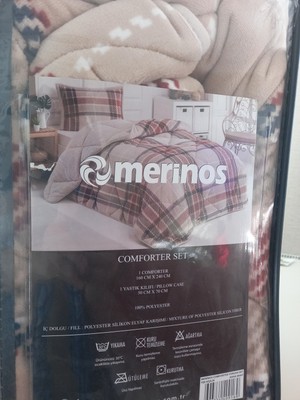 Merinos Comforter Tek Kişilik Yorgan Seti - Anna Mavi Renk Tek Ebat Beden