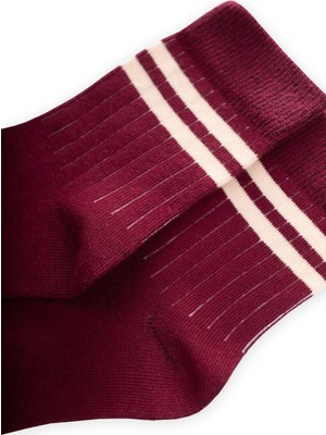 Cigit Ham Çizgili Soket 3-8 Yaş Bordo