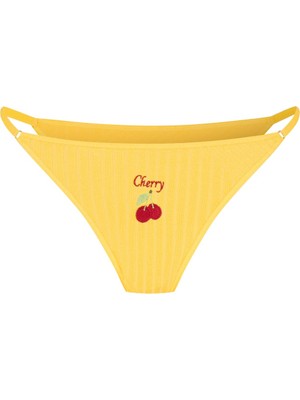 House Of Silk Juicy Joy 'yellow Cherry' Meyve Nakışlı Külot Sarı