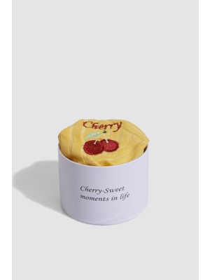 House Of Silk Juicy Joy 'yellow Cherry' Meyve Nakışlı Külot Sarı