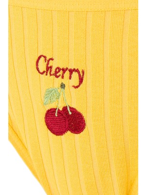 House Of Silk Juicy Joy 'yellow Cherry' Meyve Nakışlı Külot Sarı