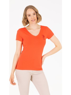 U.S. Polo Assn. Kadın Kırmızı Tişört Basic 50263976-VR213