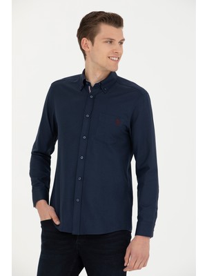 U.S. Polo Assn. Erkek Lacivert Desenli Gömlek 50279439-VR033