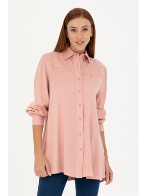 U.S. Polo Assn. Kadın Pudra Gömlek Desenli 50271426-VR042
