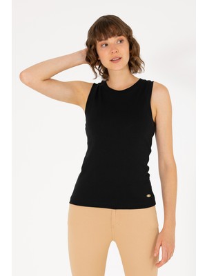 U.S. Polo Assn. Kadın Siyah Tişört Basic 50264964-VR046