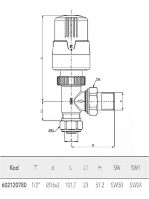 E.C.A Trv4 Termostatik Radyatör Vanası Pex 4 Adet