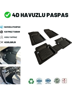 Rptech Renault Latitute Sedan 2013 4d Havuzlu Üniversal Yeni Nesil Paspas Siyah Gold Seri
