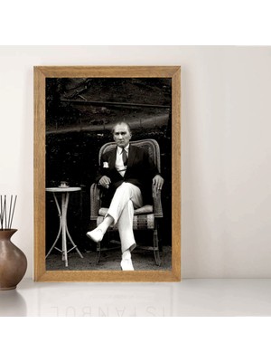 Lioncraft Mustafa Kemal Atatürk Tablo, Çerçeveli Cam Tablo 30X45 cm